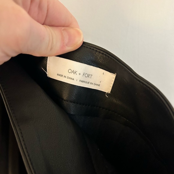 OAK + FORT Vegan Leather Pleated Skirt NWT - Picture 5 of 7